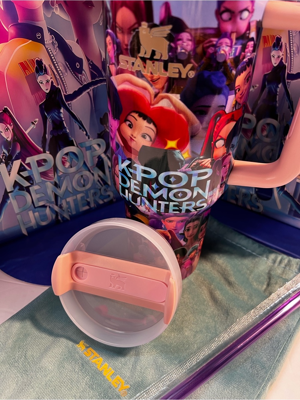 Customized Stanley x K-Pop Demon Hunters 40oz Quencher H2.0 Tumbler Cup purple - Picture 10 of 16